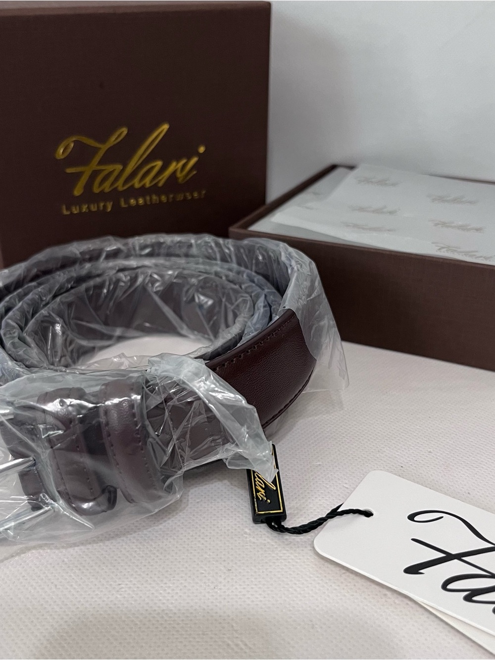 Falari Brown Leather Belt NWT